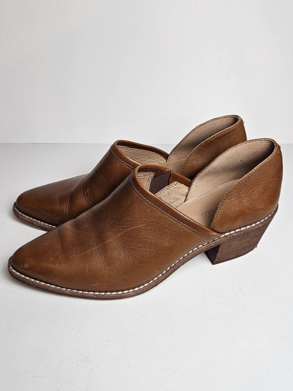 Madewell The Brady Lowcut Bootie Leather English Saddle Size 8.5